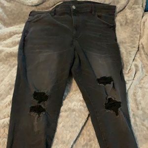 Black American eagle distressed jeans